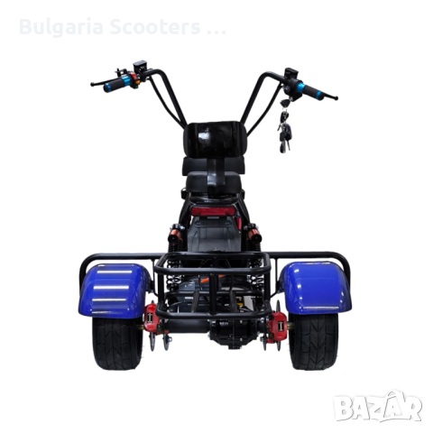 Eлектрическа триколка мини HARLEY 1200W - BLUE, снимка 3 - Мотоциклети и мототехника - 44640657
