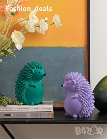 Нова Статуя скулптура на зелен таралеж Фигурка животно Декор стая 16 см, снимка 7 - Декорация за дома - 40754119