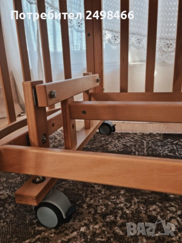 БЕБЕШКО ЛЕГЛО-ЛЮЛКА Натурално дърво Tahterevalli, снимка 3 - Бебешки легла и матраци - 52561099