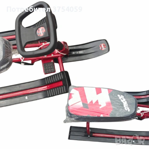 Зимна шейна с кормило, предни и задни ски и метална спирачка Mustang, снимка 11 - Други - 53076939