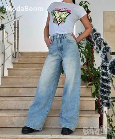 Дамски дънки Деним с апликация от нежни камъни, снимка 5 - Спортни екипи - 48510328