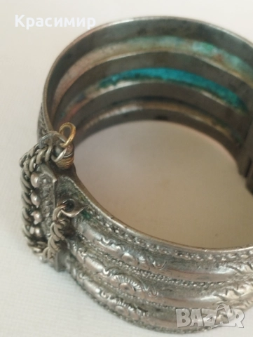 Голяма сребърна гривна, сачан. Доставка с еконт, снимка 6 - Антикварни и старинни предмети - 52956203