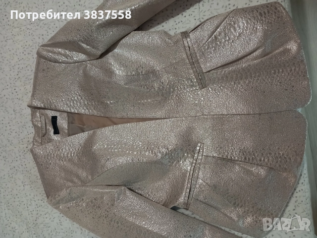 дамско сако сребристо-златисто с подплата, снимка 3 - Сака - 52591744