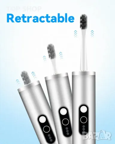 Прибираща се електрическа четка за зъби GearOra, вградена UV дезинфекция, снимка 8 - Тримери - 49500442