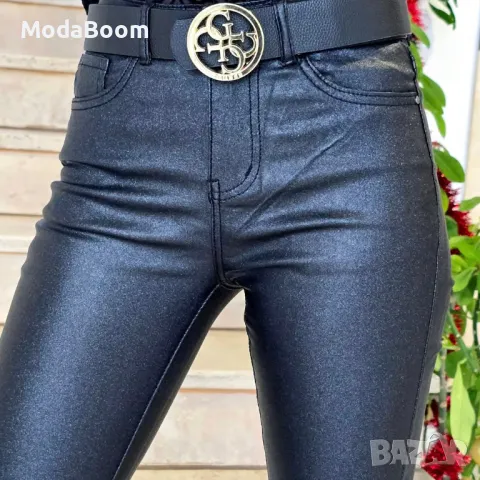 Дамски промазан панталон с блестящ ефект, снимка 2 - Панталони - 48426124