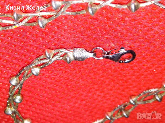 КРАСИВА СРЕБЪРНА ГРИВНА МАРКОВО СРЕБРО 925 ITALY РЯДКА ВИНТИДЖ АРТ ПЛЕТКА МАЙСТОРСКА ИЗРАБОТКА 43206, снимка 8 - Гривни - 44610745