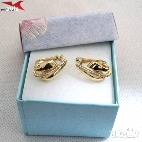 Обеци с 14К златно покритие 2141859