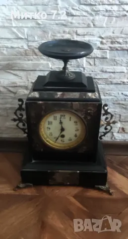 Френски каминен часовник, снимка 3 - Антикварни и старинни предмети - 48462179