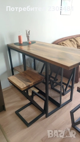 бар столове от масив и желязо , снимка 14 - Столове - 53535024