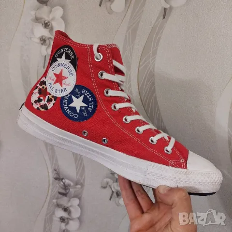 кецове Converse All Star Hi Univeristy Red Black Rush Blue Multi Logo  номер 45 , снимка 8 - Кецове - 40940586