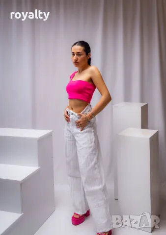 Дамски бели дънки 