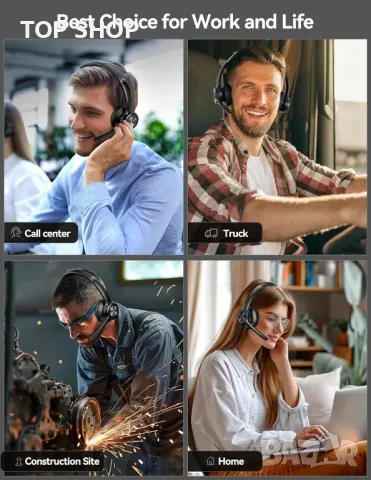 Bluetooth слушалка TECKNET Безжична слушалка с шумопотискане на микрофона, 50 часа, снимка 5 - Bluetooth слушалки - 49731067