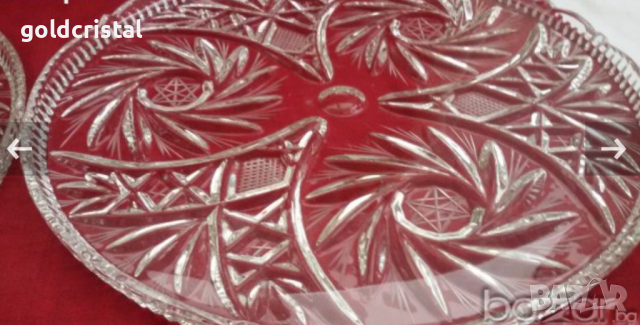 кристална чиния плато поднос , снимка 5 - Антикварни и старинни предмети - 18574962