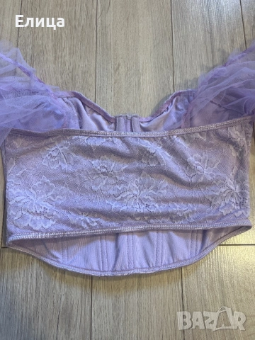 Лилав топ тип корсет , снимка 3 - Корсети, бюстиета, топове - 53582317
