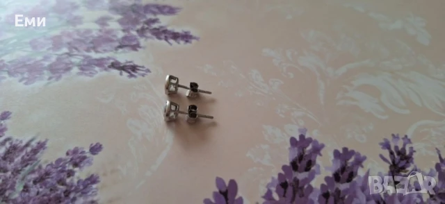Сребърни обеци с цирконий , снимка 3 - Обеци - 50909074
