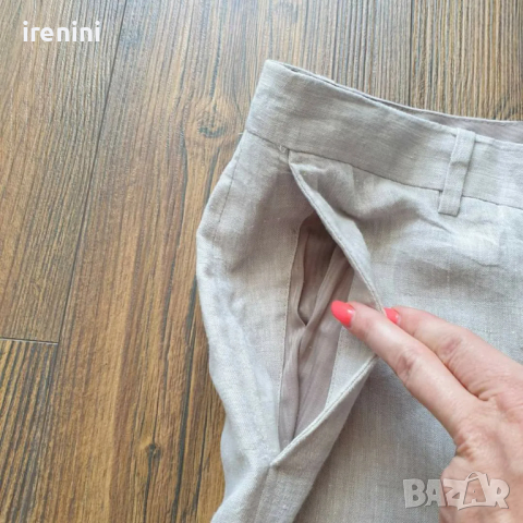Страхотен мъжки летен панталон H&M  Linen Blend слим фит ,  размер 50 , 100%  лен , снимка 7 - Панталони - 36264507