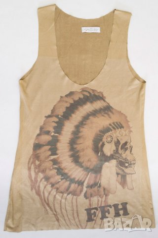 Дамски еластичен топ в телесен цвят Free for humanity - S, снимка 2 - Потници - 42546201