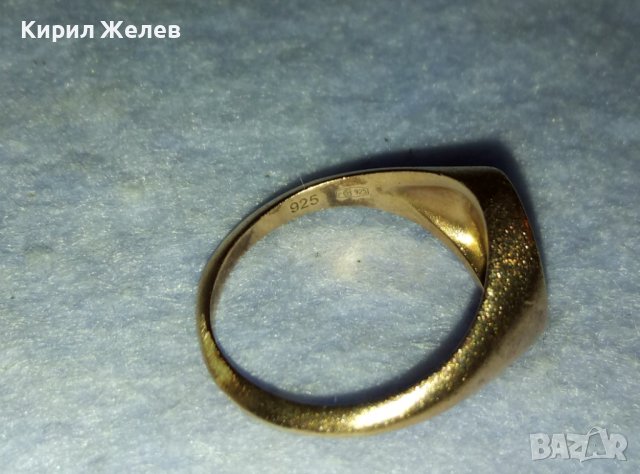 МАРКОВ ПОЗЛАТЕН СРЕБЪРЕН ПРЪСТЕН СРЕБРО 925 ДИЗАЙНЕРСКИ КЛАСИЧЕСКИ СТИЛЕН МОДЕЛ 31178, снимка 13 - Пръстени - 42452976