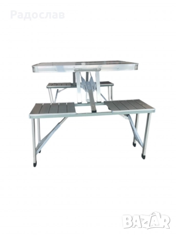 Комплект сгъваема маса с вградени 4 стола за къмпинг,риболов,пикник,туризъм, снимка 5 - Къмпинг мебели - 50587556