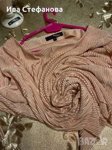 Нова прасковена розова  страхотна рипс блуза тип хармоника нежно розав цвят , снимка 11 - Блузи с дълъг ръкав и пуловери - 35789168