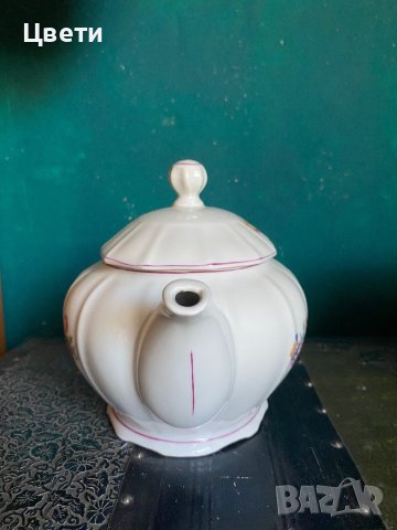 Порцеланов чайник с Ириси , снимка 10 - Антикварни и старинни предмети - 41815710