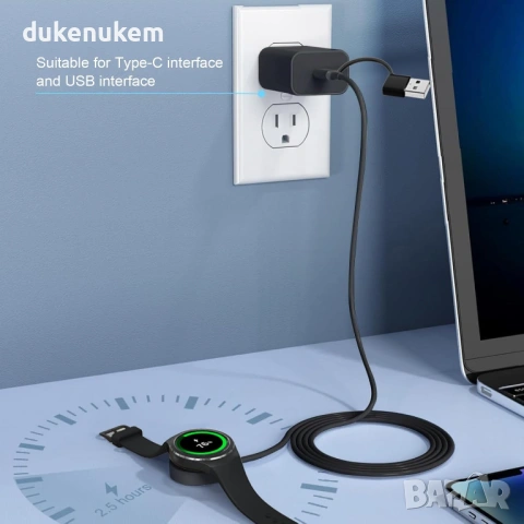 Бързозареждащ кабел за Samsung Galaxy Watch – безжично зареждане, 100 см, снимка 2 - Смарт гривни - 53353505