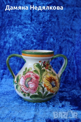 красива ваза с ръчно рисувани цветя, снимка 2 - Вази - 51551739