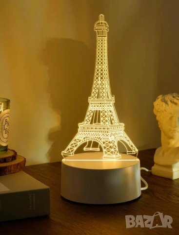 Лед нощна лампа Айфеловата кула за подарък , снимка 3 - Други - 41755495