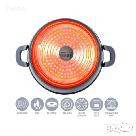 Комплект от 3 броя висококачествени съдове за готвене Cheffinger - 6 части, снимка 3 - Съдове за готвене - 52664057