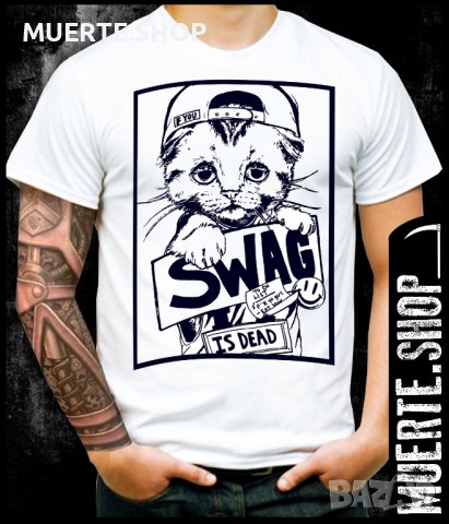Тениска с щампа DEAD SWAG CAT, снимка 1