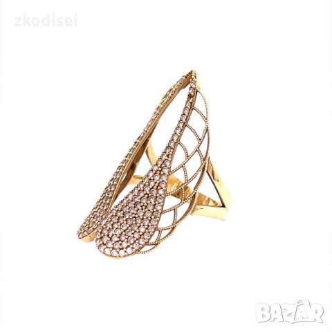 Златен дамски пръстен 4,40гр. размер:59 14кр. проба:585 модел:17502-2, снимка 2 - Пръстени - 41592104