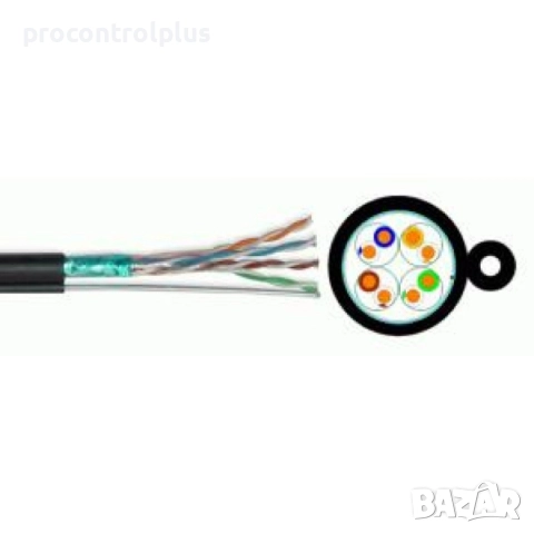 FTP/M Cat5e 24AWG CU - меден с носещо въже