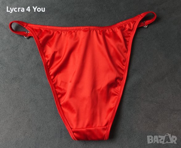 Луксозни нови сатенени червени леко изрязани бикини S/М, снимка 2 - Бельо - 42288455