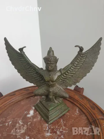 Vishnu Garuda 19см-1кг/стара индийска фигура/бронзова статуетка на бог Вишну-Гаруда