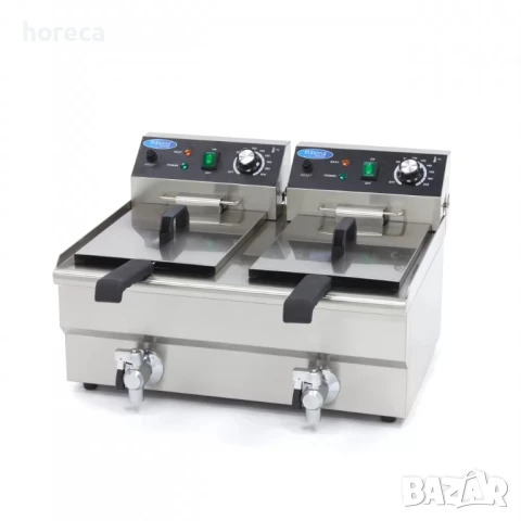 Фритюрник 2 x 10л - с кран 50°C до 200°C