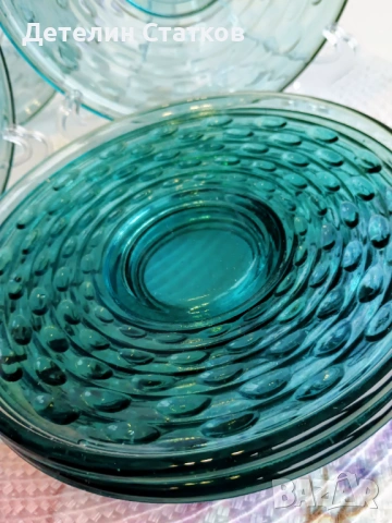 Ретро стъклени чинийки 6 бр., снимка 3 - Сервизи - 53206755