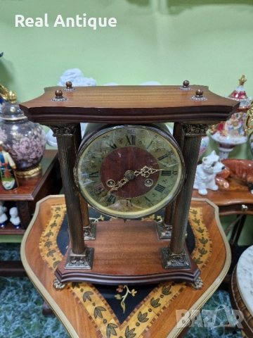 Прекрасен антикварен немски каминен часовник , снимка 6 - Антикварни и старинни предмети - 51951670