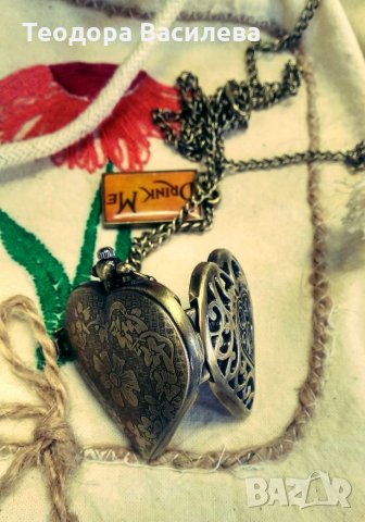 Ретро джобен часовник колие Алиса в странатана чудесата, снимка 4 - Джобни - 35714800