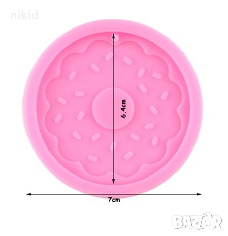 Голяма поничка Донът с поръски силиконов молд форма фондан шоколад смола гипс украса декор, снимка 3 - Форми - 34161017