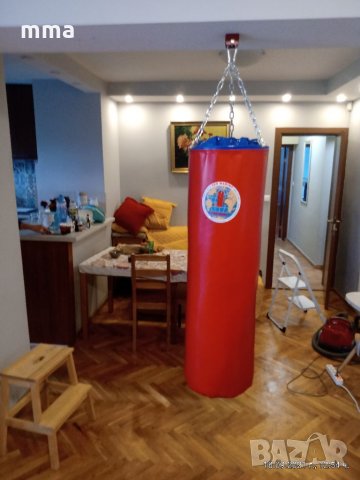  БОКСОВ ЧУВАЛ 100х33см. ТЕЖЪК 45-50кг. с вериги и карабинер !, снимка 4 - Фитнес уреди - 10727302