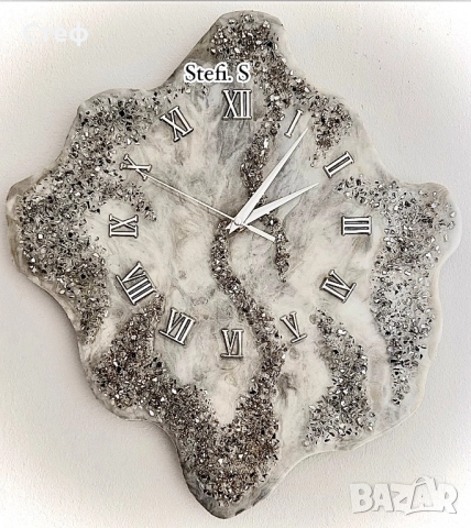 Часовници с епоксидна смола и кристали!, снимка 7 - Декорация за дома - 52720317