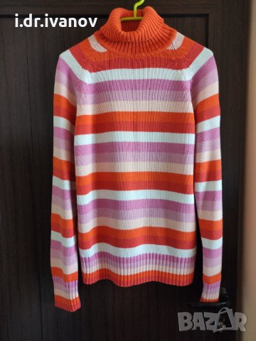 блуза плетиво рае с поло яка размер М, снимка 1 - Блузи с дълъг ръкав и пуловери - 34490099