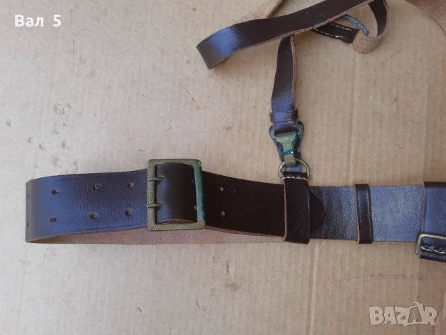 Стар военен строеви офицерски колан с портупей , униформа, снимка 2 - Антикварни и старинни предмети - 50739293