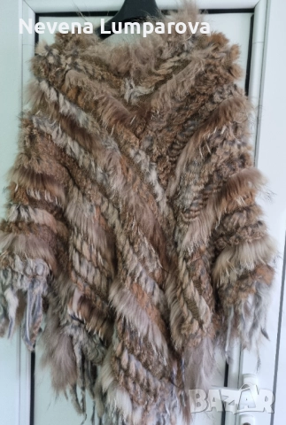 Дамско пончо от естествен косъм