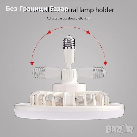 Нов LED таванен вентилатор с дистанционно, 3 цвята светлина и 3 скорости, снимка 4 - Други стоки за дома - 51744577
