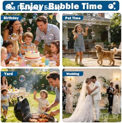 Нова Машина за балончета със светлини 15000+/мин 320мл 6 отвора за парти, снимка 8 - Други - 53698358