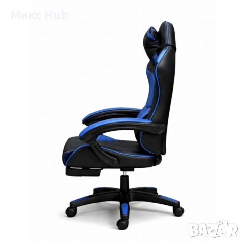 Ергономичен геймърски стол с масажна функция и поставка за крака , снимка 3 - Столове - 53445607