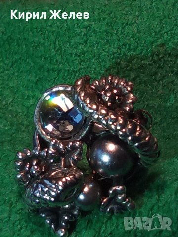 НЕО-ГОТИЧЕСКИ ФИГУРАЛЕН ЗМИЕВИДЕН КРИСТАЛЕН ПЕРЛЕН ПОСРЕБРЕН ПРЪСТЕН 26454, снимка 16 - Пръстени - 36421748