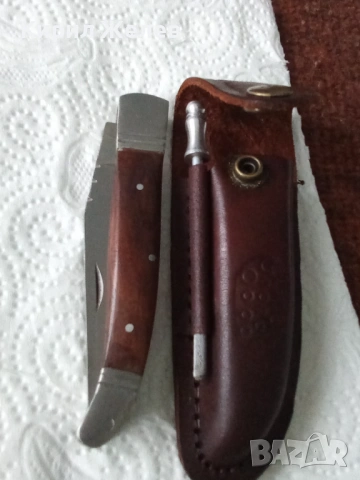 Сгъваем нож с кожена калъфка 53806, снимка 12 - Антикварни и старинни предмети - 53503766