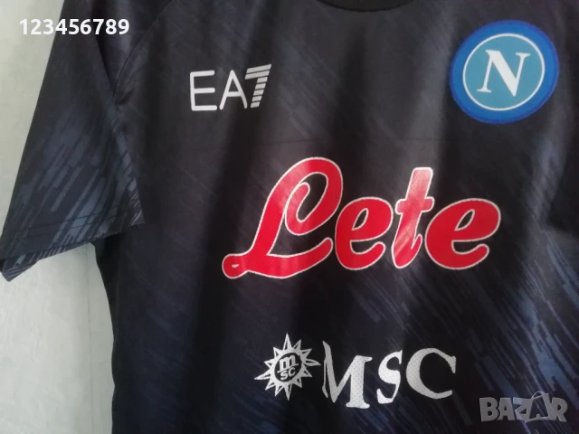 Napoli EA7 2022/2023 сезон шампионски оригинален трети екип фланелка тениска Наполи размер М, снимка 3 - Тениски - 50699441